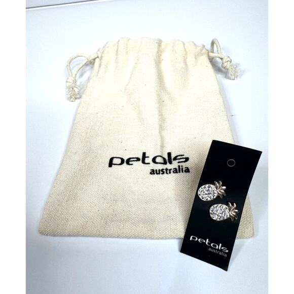 Sterling Australian Crystal Pineapple Post-Pierced Earrings by petals Australia - Picture 2 of 5